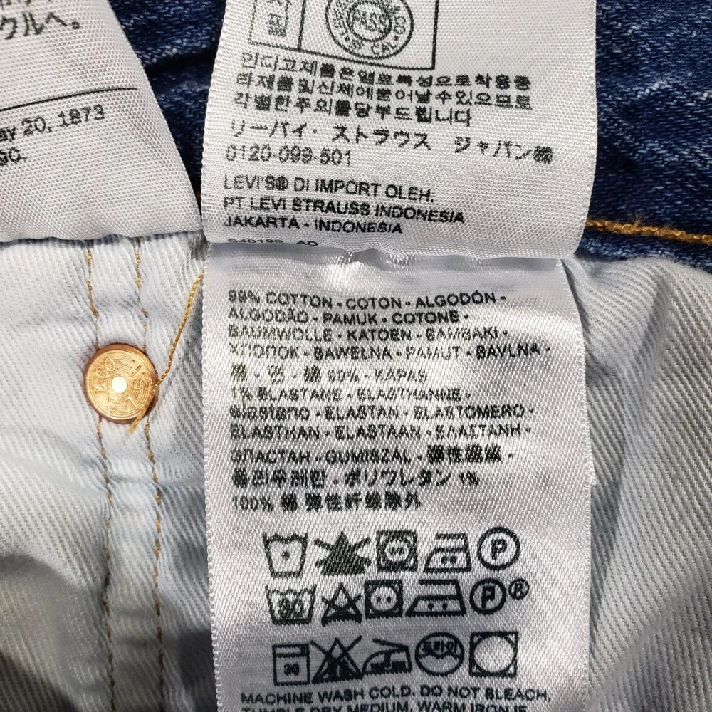 Levi Premium Big E Jeans Mens 38x34 Blue Medium Wash Denim Button Fly‎